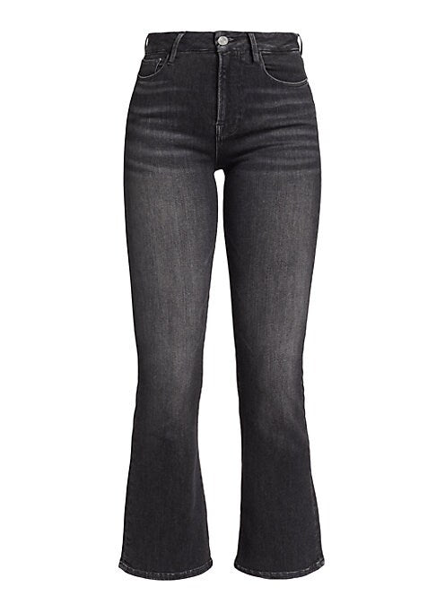 Cropped Flare Denim Trousers