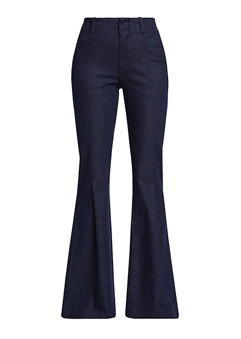 Flare Stretch Denim Trousers