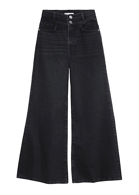 Flared Crop Denim Trousers