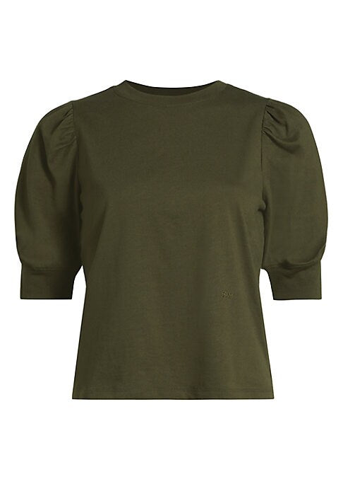 Ruched Sleeve Cotton Tee