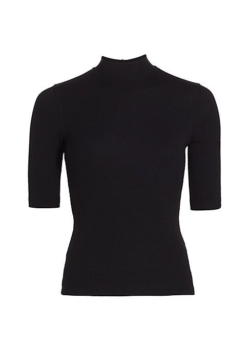 Ribbed Mock Tee