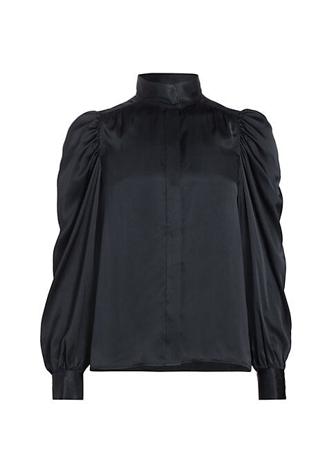 Silk Puff Sleeve Top