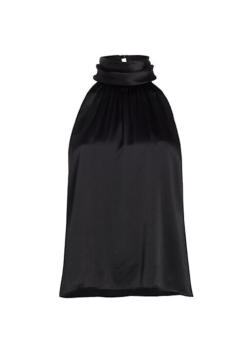 Silk Mock Turtleneck Top
