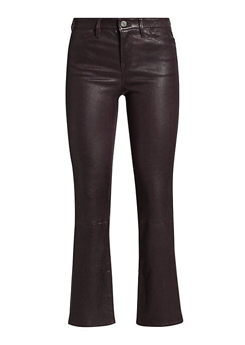 Chic Leather Boot-Cut Trousers