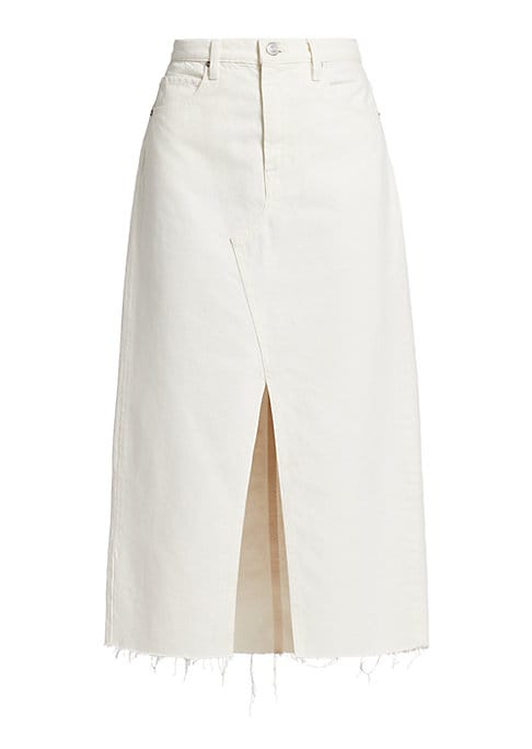 Frayed Hem Denim Skirt