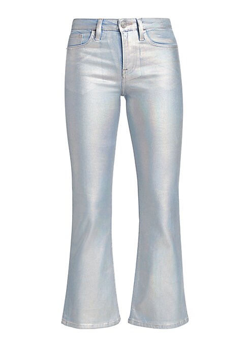 Shimmering Flare Crop Jeans