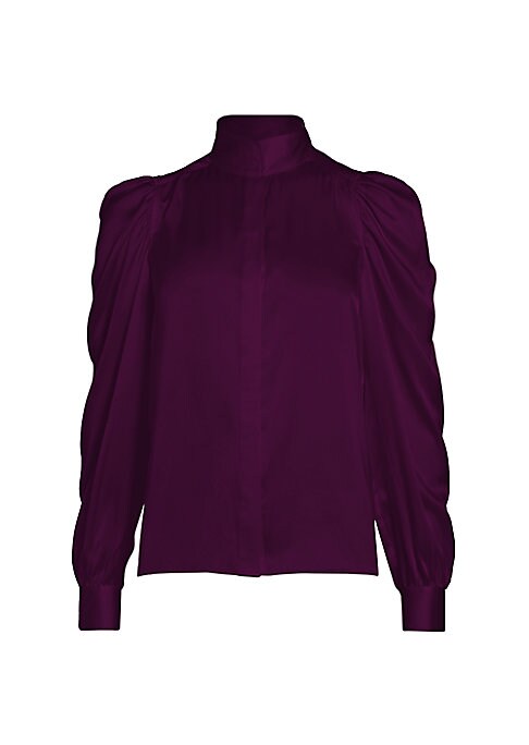 Silk Blouse with Puff Sleeves
