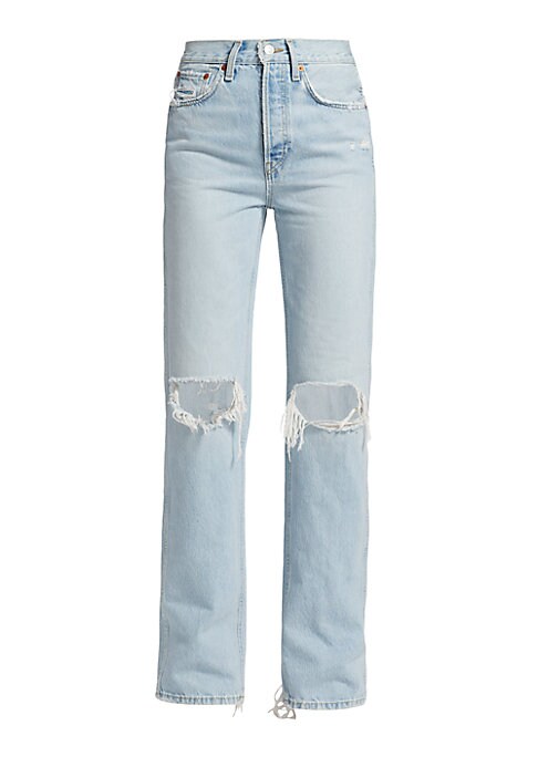Retro Distressed Loose Jeans