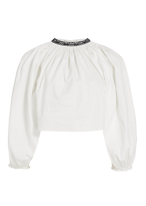 Blouson Tie Crop Top
