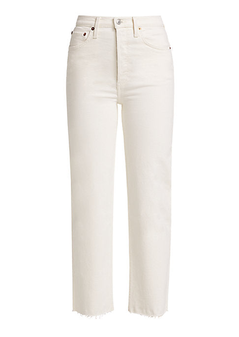 Retro Striped Straight Jeans