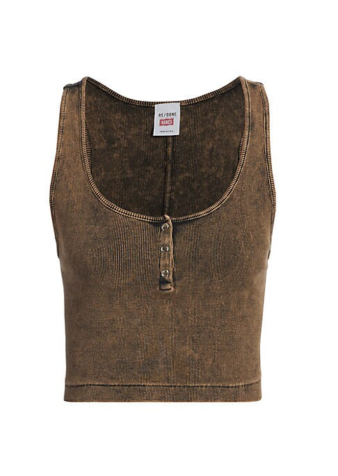 Plunge Ribbed Tank Top