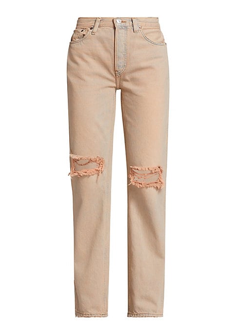 Vintage Distressed Straight Jeans