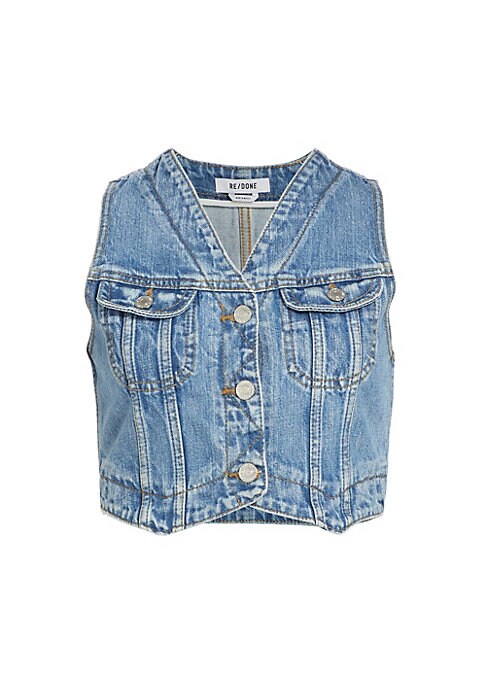 Chic Denim Crop Vest