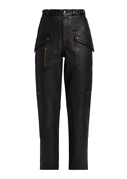 Tapered Leather Chic Pants