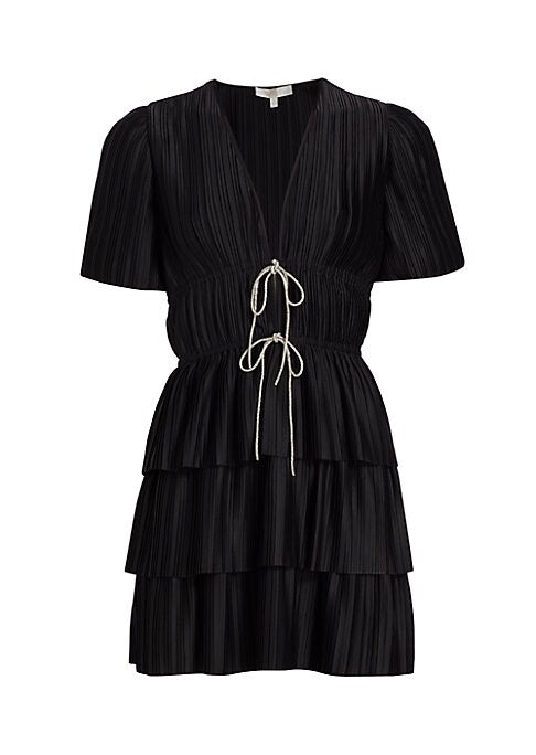 Satin Plunge Mini Dress
