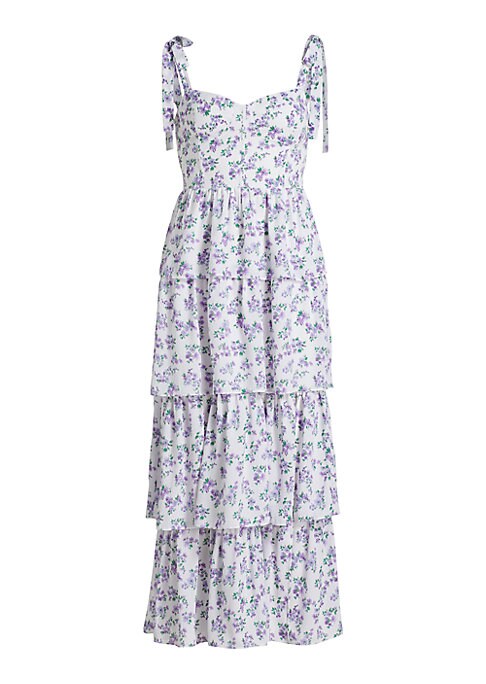 Floral Ruffle Slit Dress