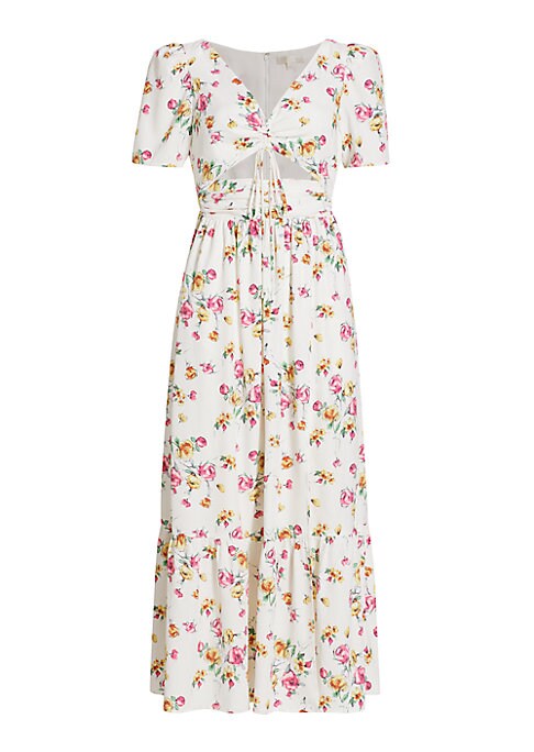 Floral Tie Midi Dress