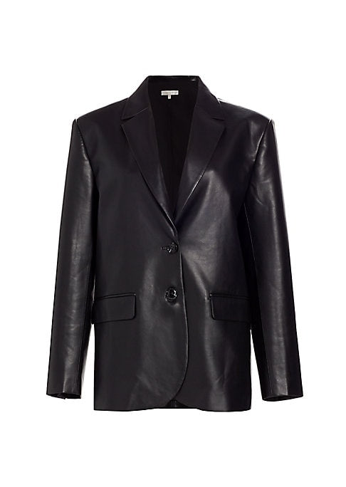 Chic Faux Leather Blazer