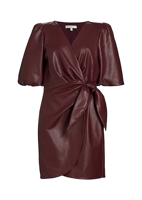 Chic Faux Leather Wrap Dress