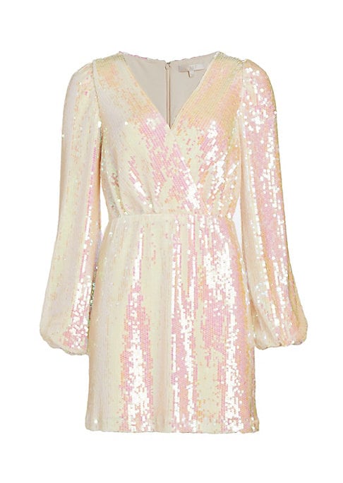 Glittering Blouson Mini Dress