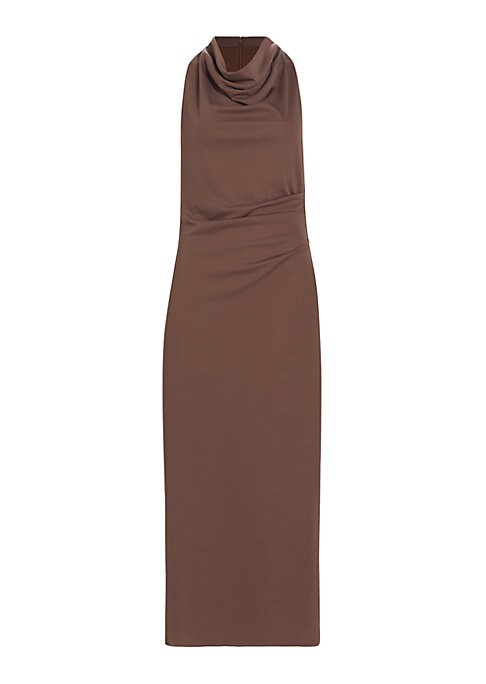 Draped Cowl Midi Dress