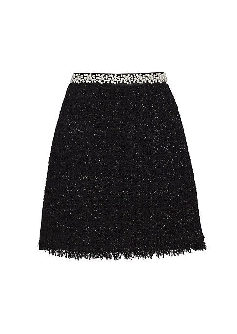 Pearl Trim Tweed Skirt