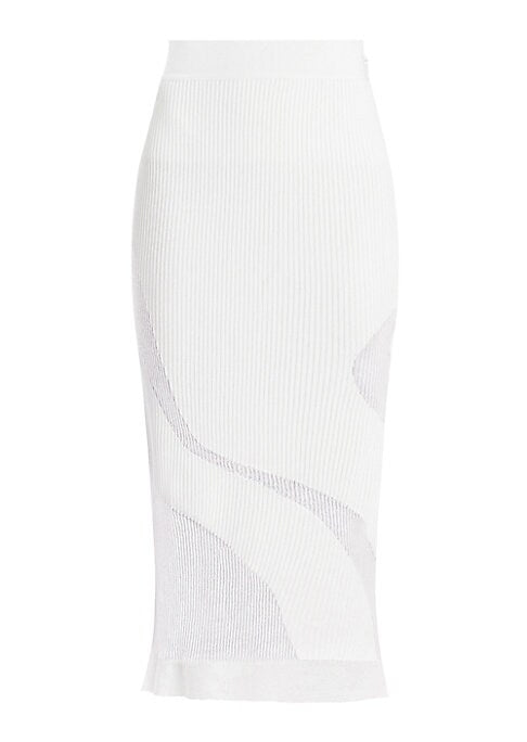 Ribbed Elegance Midi Skirt