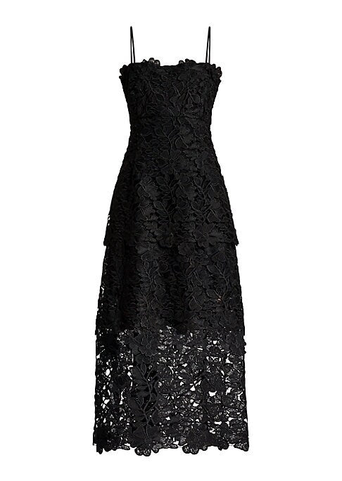 Lace Floral A-Line Dress