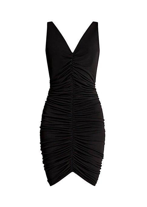 V-Neck Ruching Mini Dress