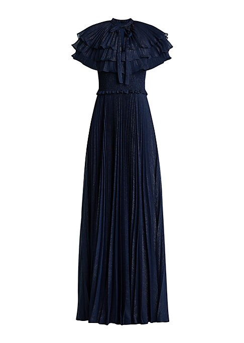 Ruffled Metallic Glam Gown