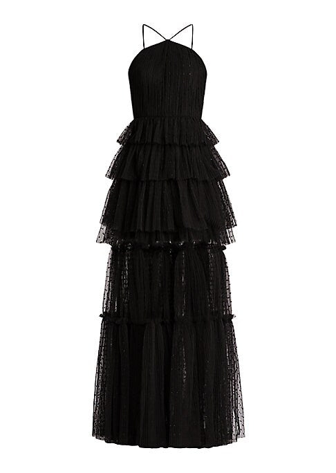 Dotted Tulle Evening Dress