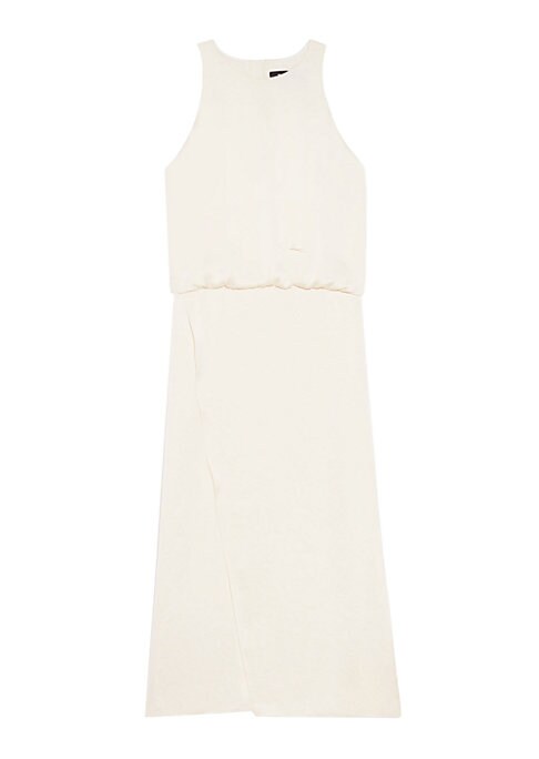 Satin Wrap Midi Dress