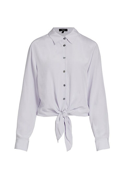 Sheer Tie Hem Shirt