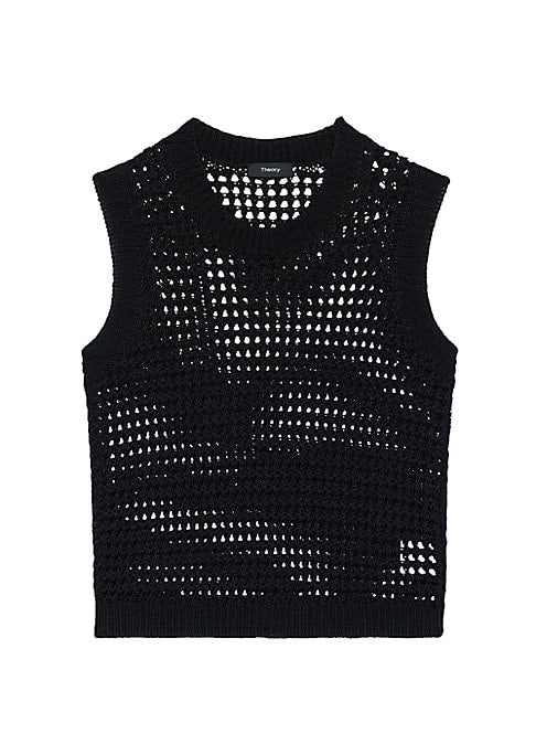 Lustrous Mesh Sweater Vest