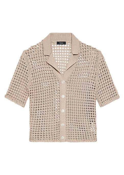 Lustrous Mesh Camp Top