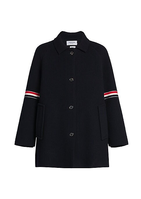 Tricolor Wool Blend Coat