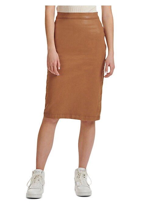 Coated Chic Pencil Skirt