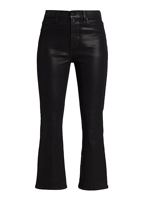 Chic Leather-Like Kick Jeans