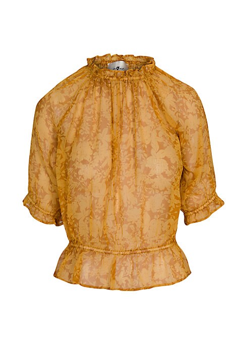 Floral Ruffle Cotton Blouse