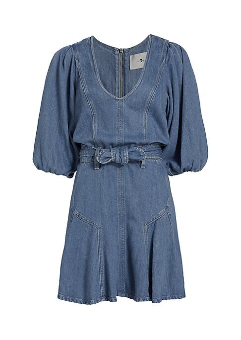 Puff Sleeve Denim Delight