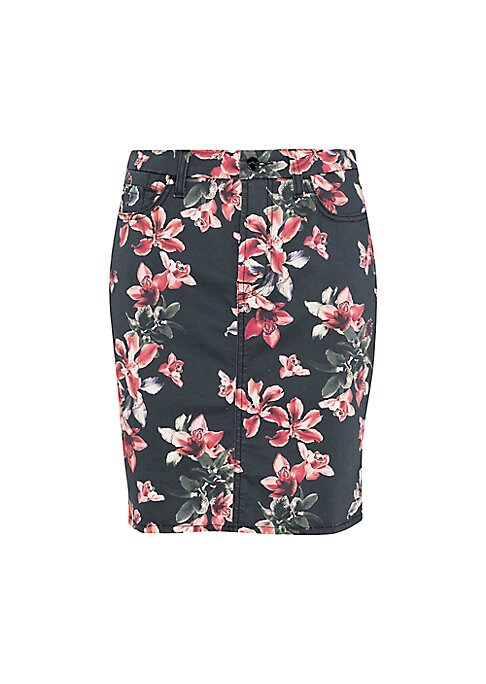 Floral Sateen Pencil Skirt