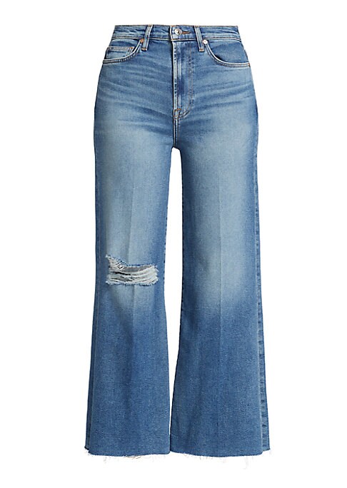 Vintage Chic Distressed Crop Jeans