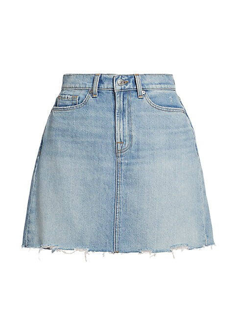 Raw Edge Denim Skirt