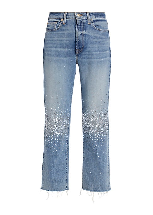 Glitter Fray Crop Jeans