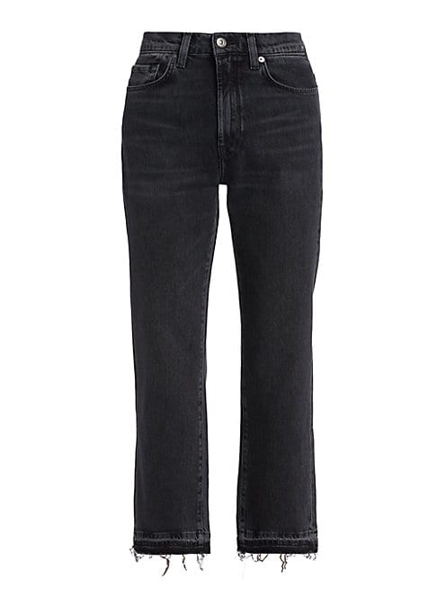 Cropped Fray Stretch Jeans