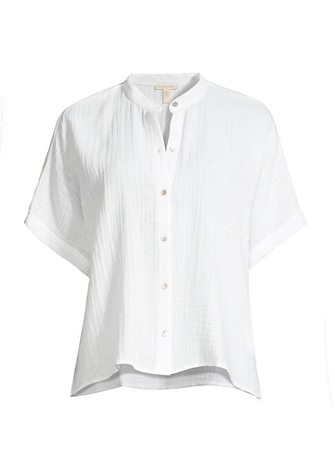 Textured Cotton Relaxed Top