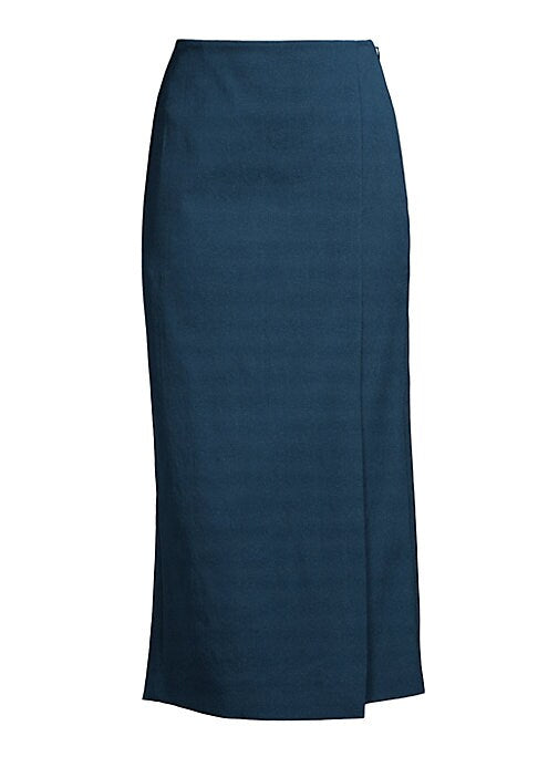 Chic Faux Wrap Midi Skirt