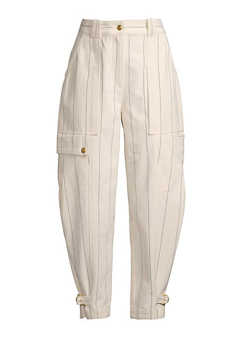 Striped Cargo Tapered Pants