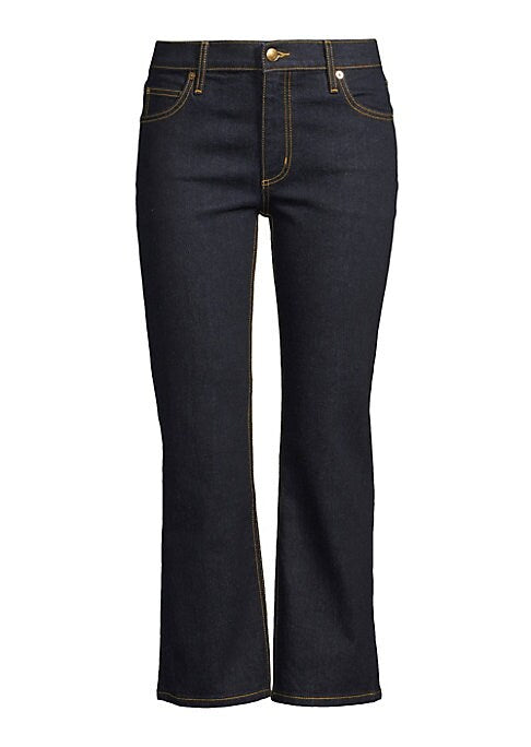Cropped Stretch Kick-Flare Denim