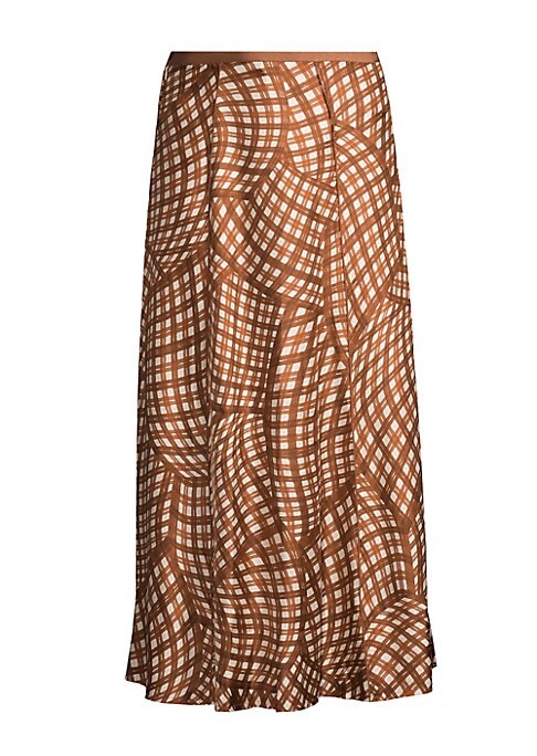 Plaid Maxi Silk Skirt